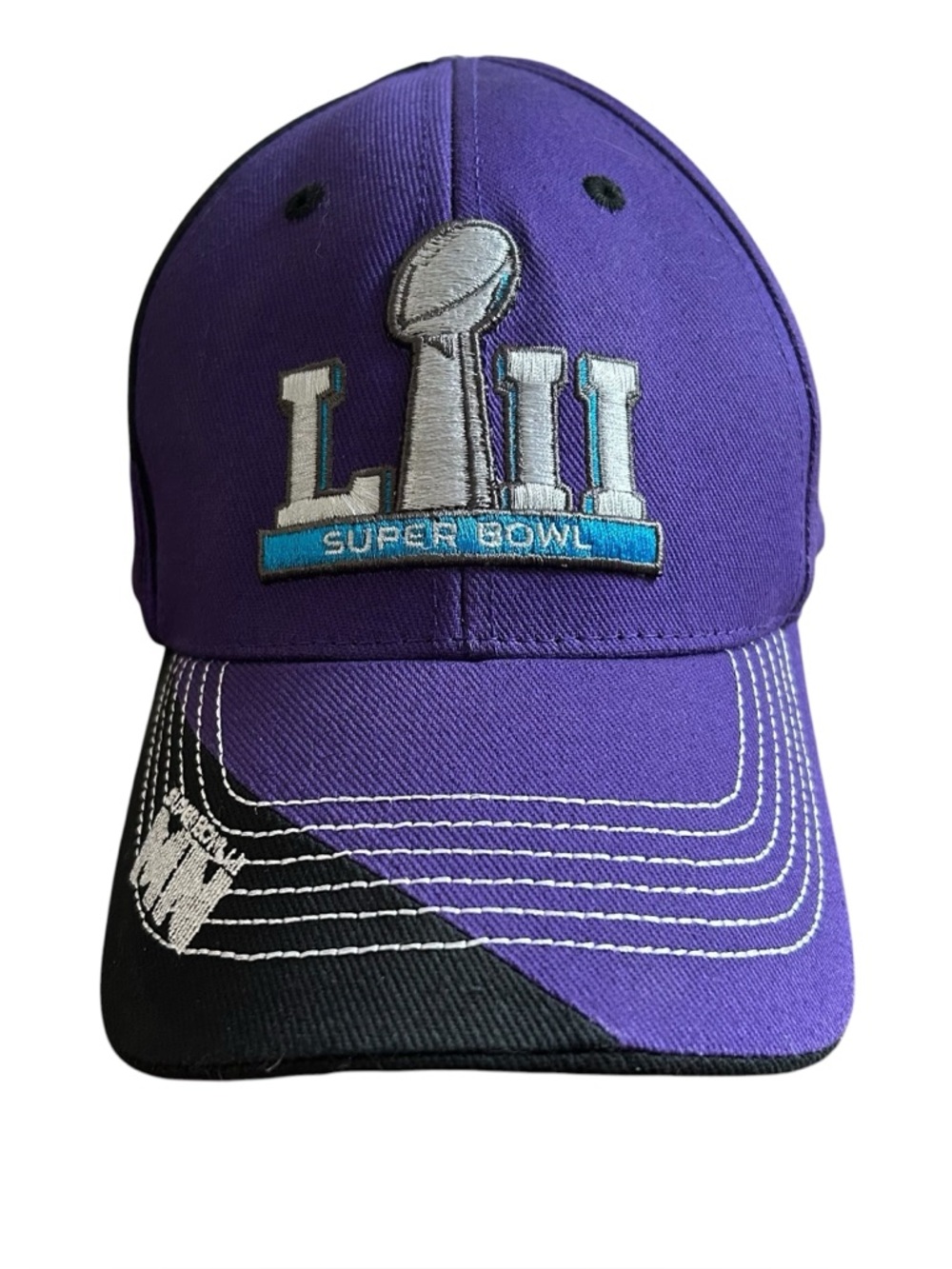 Super Bowl LII Hat Purple Black NFL Team‎ Apparel Adjustable Cap Eagles Patriots